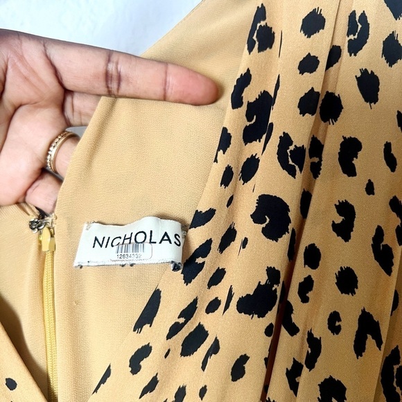 Nicholas Gathered Frill Dress In Amber Multi - Picture 7 of 11